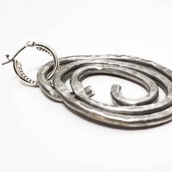 Handmade Earrings Aluminum Lightweight Oval Large - Picture 7 of 7